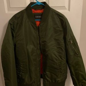 Calvin Klein Olive Green Lightweight Bomber Jacket